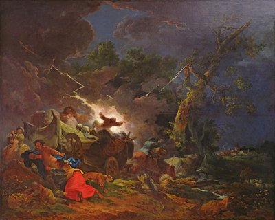 Bauern von einem Sturm überrascht, ca. 1770 von Philippe Jacques de Loutherbourg